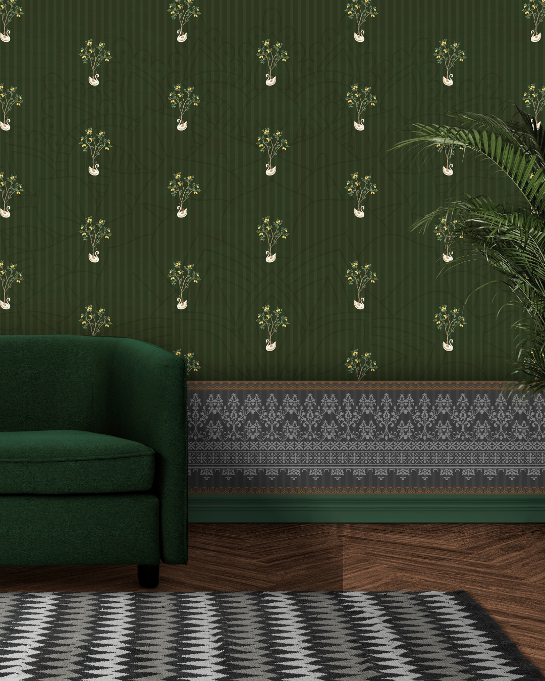Pine Green / Non-Woven / Custom Size